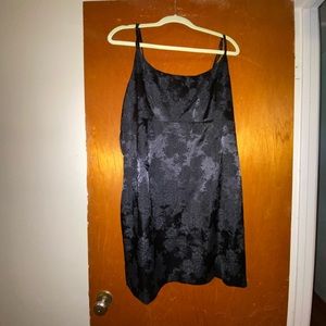 Wild Fable Black Satin Floral Detail Dress